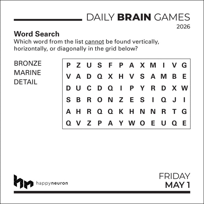 Daily Brain Games 2026 Page-A-Day Calendar