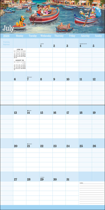 Disney Dreams by Thomas Kinkade Studios 2026 Square Wall Calendar