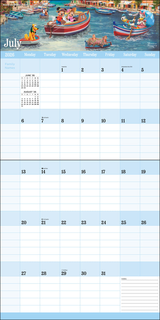 Disney Dreams by Thomas Kinkade Studios 2026 Square Wall Calendar