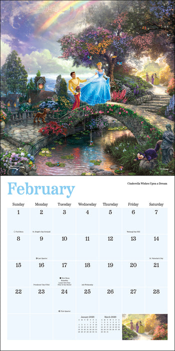 Disney Dream Thomas Kinkade 2026 Mini Wall Calendar