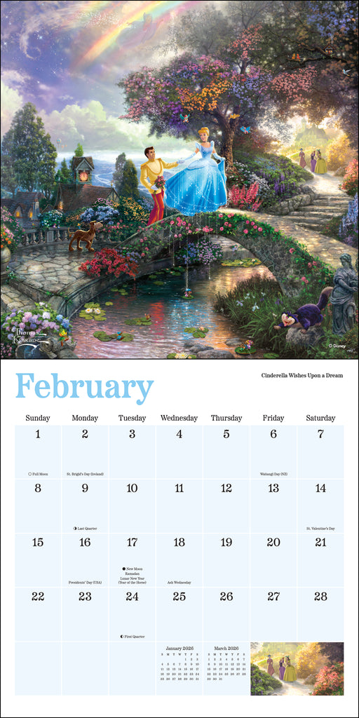 Disney Dream Thomas Kinkade 2026 Mini Wall Calendar
