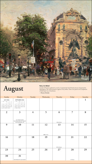 Thomas Kinkade Travels 2026 Deluxe Wall Calendar (Online Exclusive)