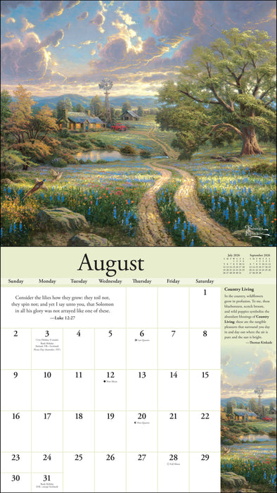 Thomas Kinkade Collector's Scripture Edition 2026 Deluxe Wall Calendar