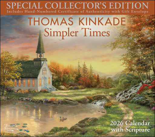 Thomas Kinkade Collector's Scripture Edition 2026 Deluxe Wall Calendar