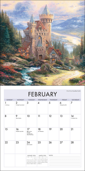 Thomas Kinkade 2026 Mini Wall Calendar