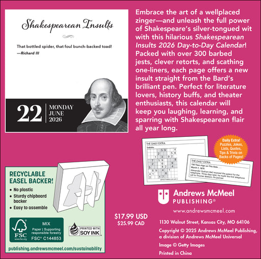 Shakespearean Insults 2026 Page-A-Day Calendar