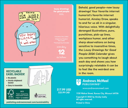 Lousy Drawings For Good People 2026 Page-A-Day Calendar