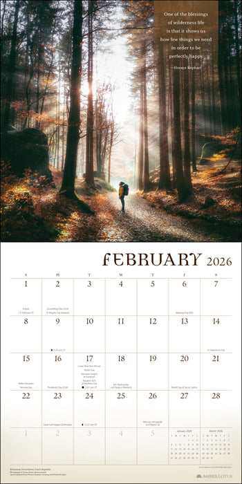Wanderlust 2026 Square Wall Calendar