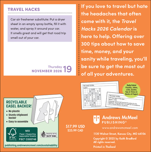 Travel Hacks 2026 Page-A-Day Calendar (Online Exclusive)