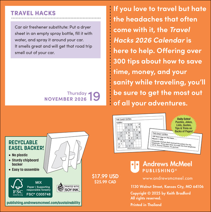 Travel Hacks 2026 Page-A-Day Calendar (Online Exclusive)