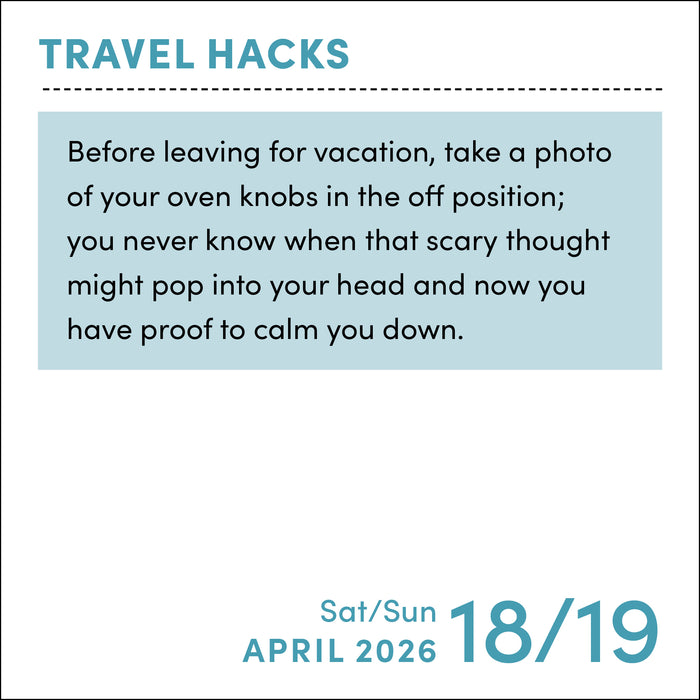 Travel Hacks 2026 Page-A-Day Calendar (Online Exclusive)