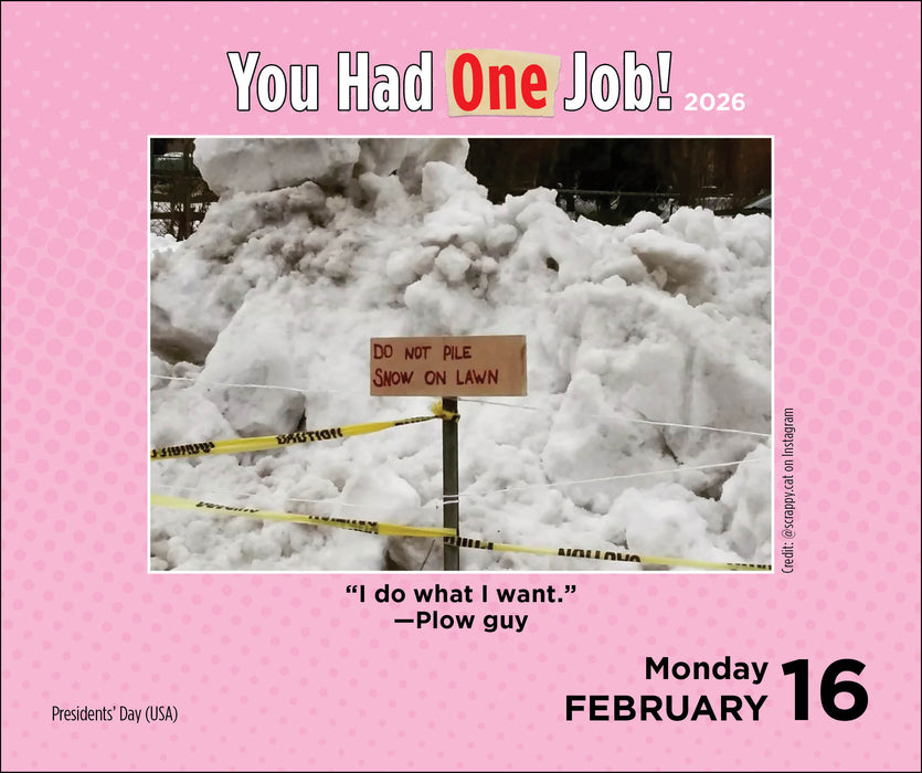 You Had One Job 2026 Page-A-Day Calendar