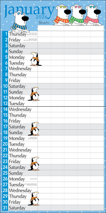 Sandra Boynton's Family 2026 Square Wall Calendar