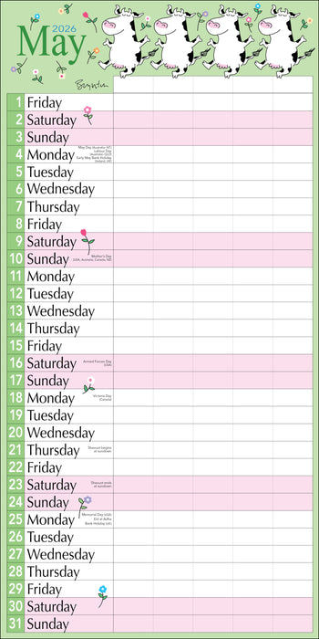 Sandra Boynton's Family 2026 Square Wall Calendar