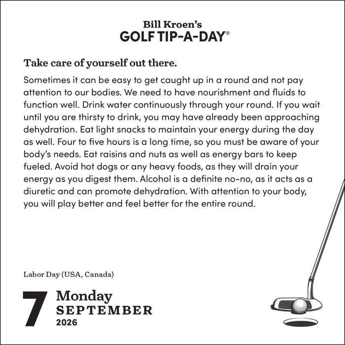 Bill Kroen's Golf Tip A Day 2026 Page-A-Day Calendar