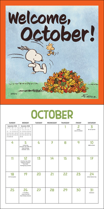 Peanuts Snoopygrams 2026 Mini Wall Calendar
