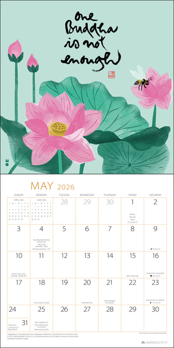 Thich Nhat Hanh 2026 Square Wall Calendar
