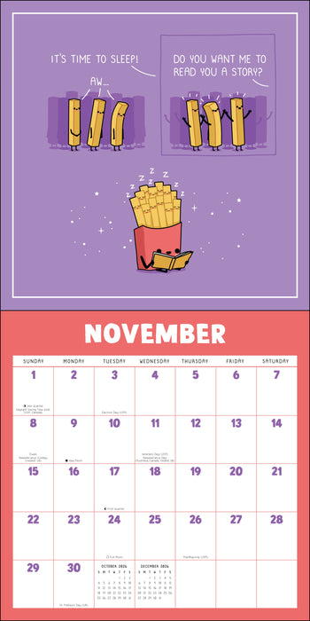 Wawawiwa's Pasta La Vista 2026 Square Wall Calendar