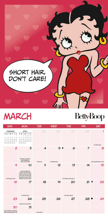 2025 Betty Boop USA Illustrated Mini Wall Calendar