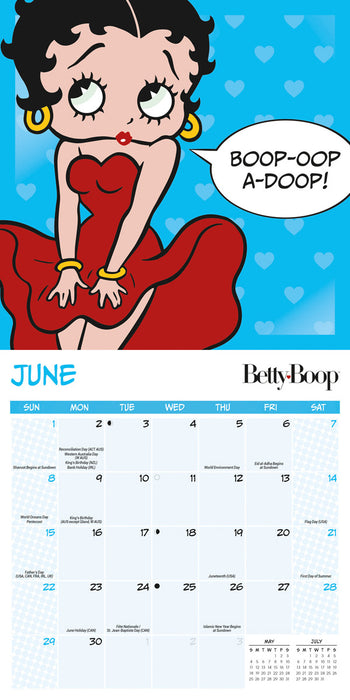 2025 Betty Boop USA Illustrated Mini Wall Calendar