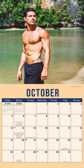 2025 Hunks in Trunks Wall Calendar