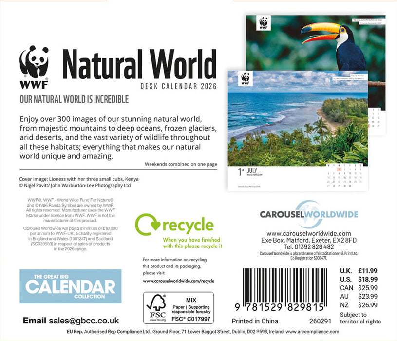 WWF Natural World 2026 Page-A-Day Calendar