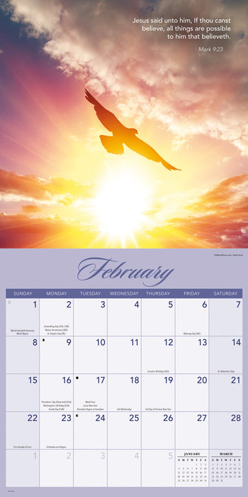 Bible Verses 2026 Square Wall Calendar