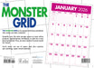 Monster Grid 2026 Large Wall Calendar