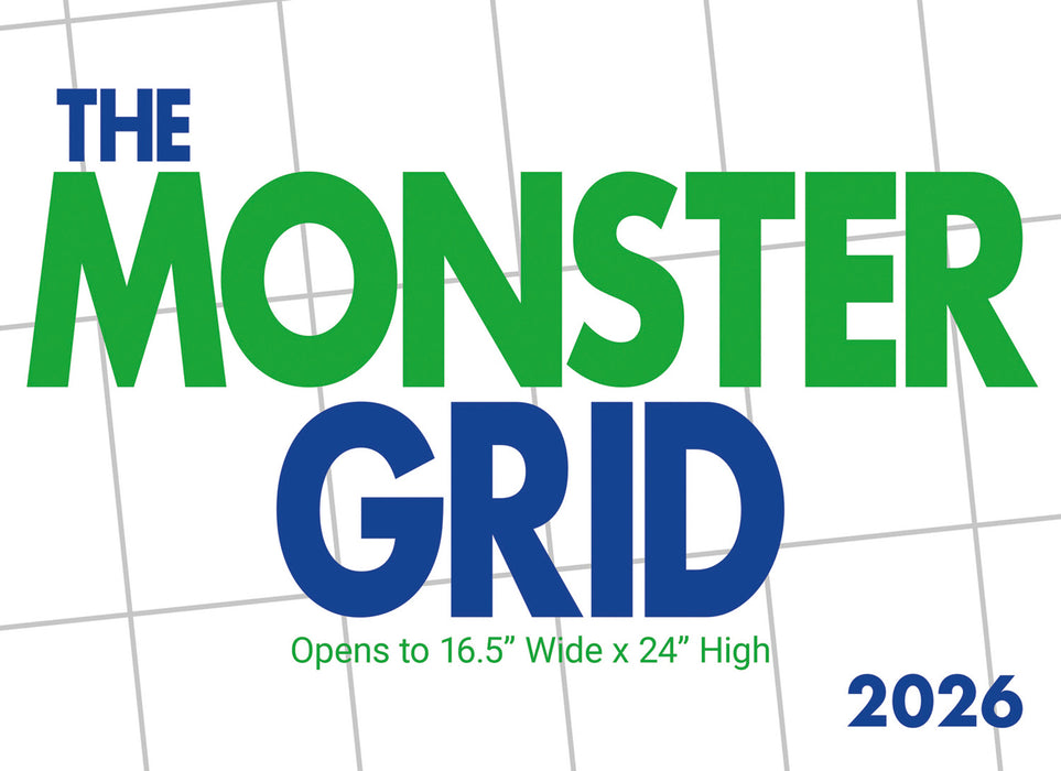Monster Grid 2026 Large Wall Calendar