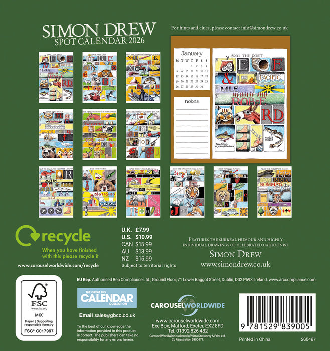 Simon Drew 2026 Desk Easel