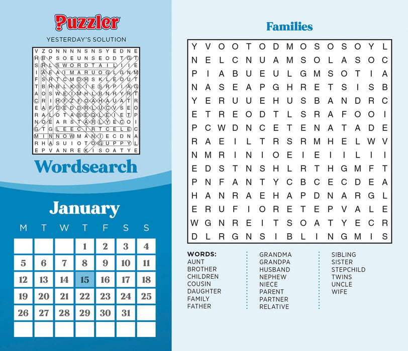 Word Search Puzzler 2026 Page-A-Day Calendar
