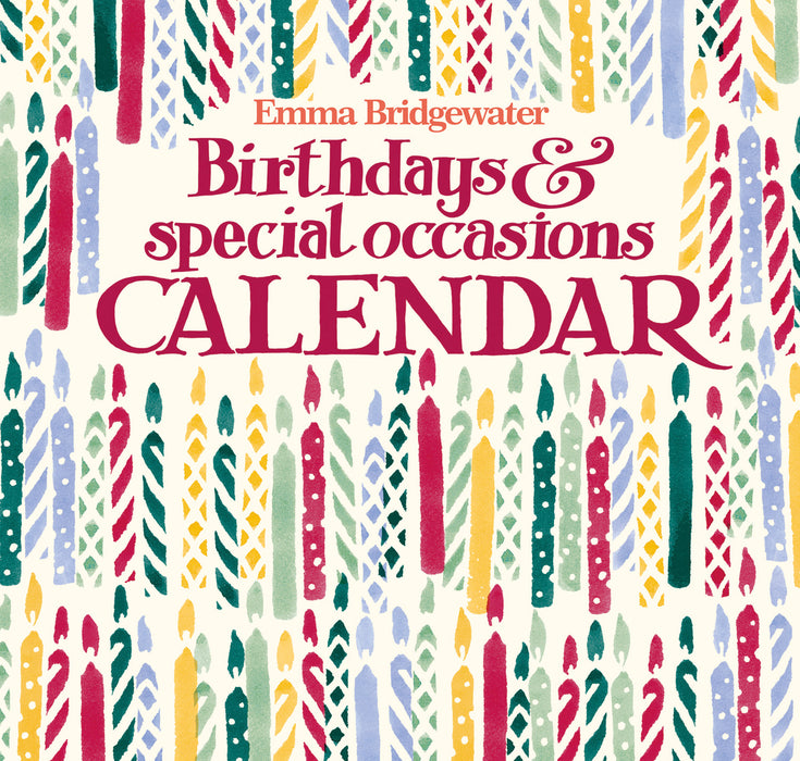 Emma Bridgewater Birthday Candles 2026 Square Wall Calendar