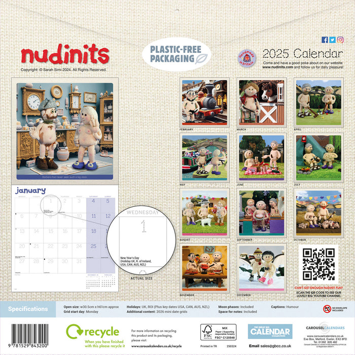 2025 Nudinits Wall Calendar