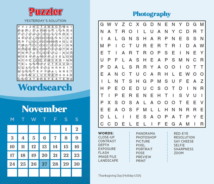 2025 Word Search Page-A-Day Calendar