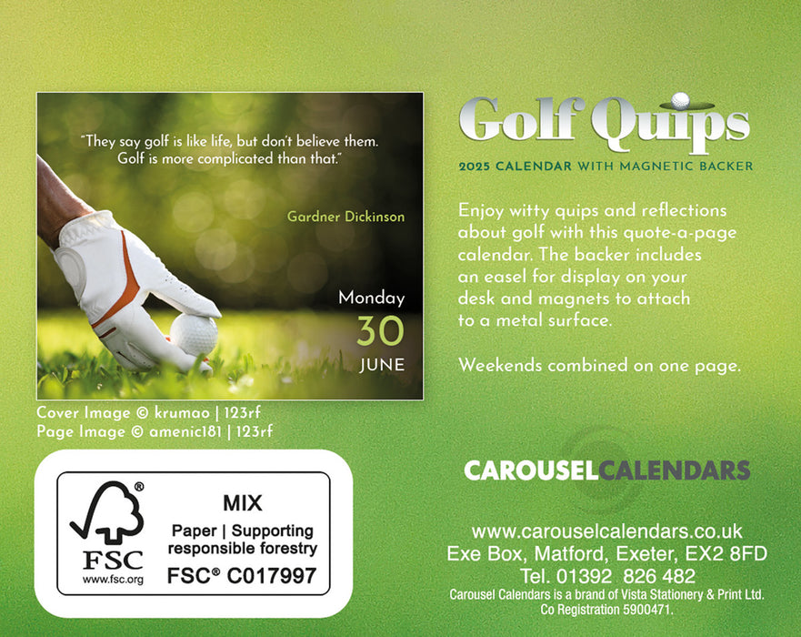 2025 Golf Quips Mini Page-A-Day Calendar