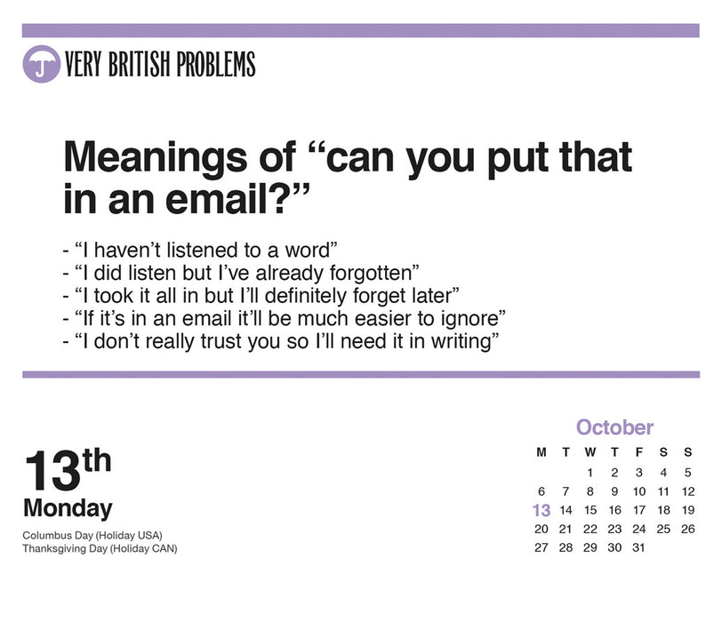 2025 Very British Problems Page-A-Day Calendar