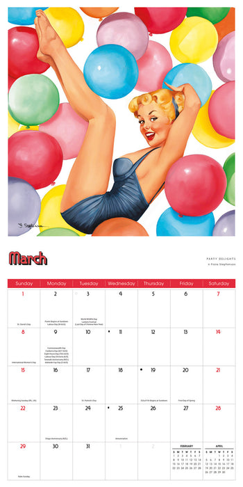 Pin Ups 2026 Square Wall Calendar