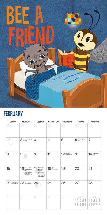 Bee Happy 2026 Mini Wall Calendar