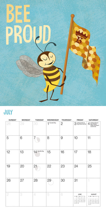 Bee Happy 2026 Mini Wall Calendar