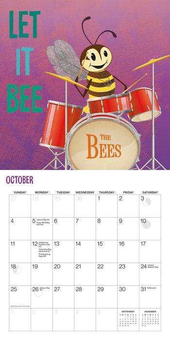 Bee Happy 2026 Mini Wall Calendar