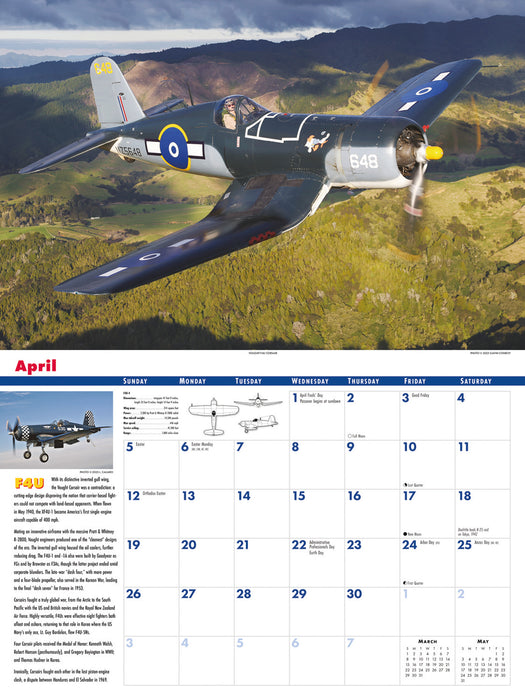 Golden Age of Flight 2026 Large Wall Calendar
