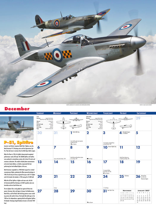 Golden Age of Flight 2026 Large Wall Calendar