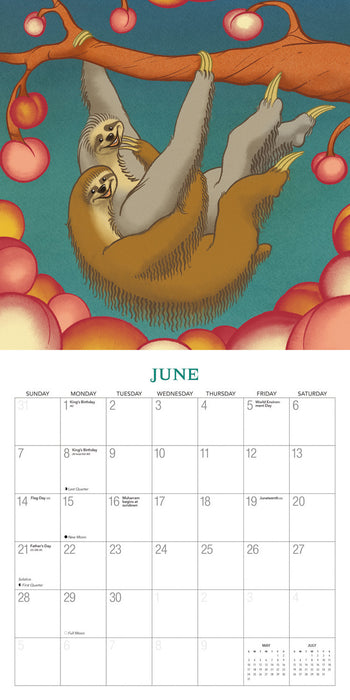 Kama Sutra Sloths 2026 Square Wall Calendar