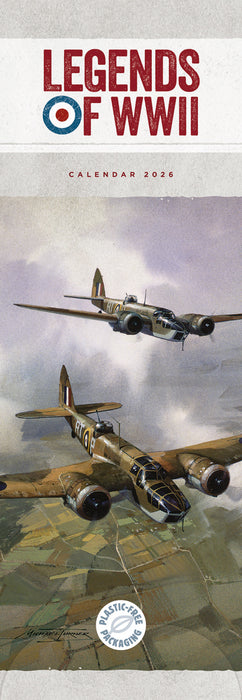 Legends of WWII 2026 Slimline Wall Calendar