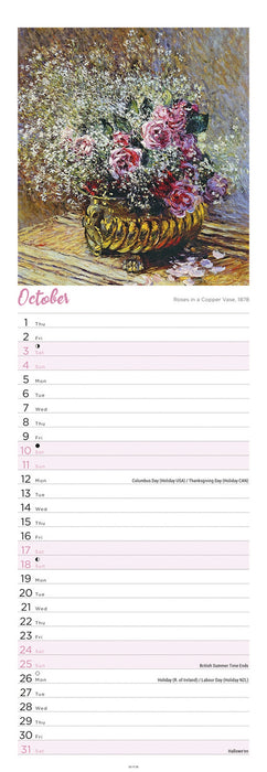 Monet Claude 2026 Slimline Wall Calendar