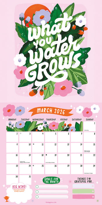 The Happiness Club 2026 Square Wall Calendar