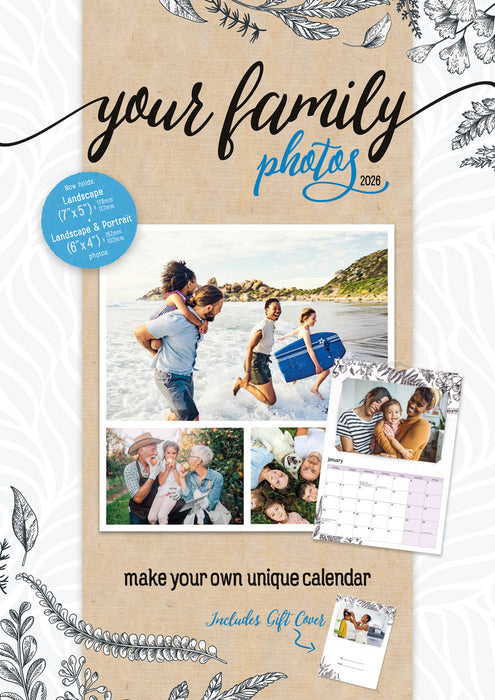 Your Family Photos 2026 A4 Wall Calendar