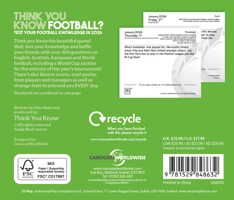 Think You Know Football 2026 Page-A-Day Calendar
