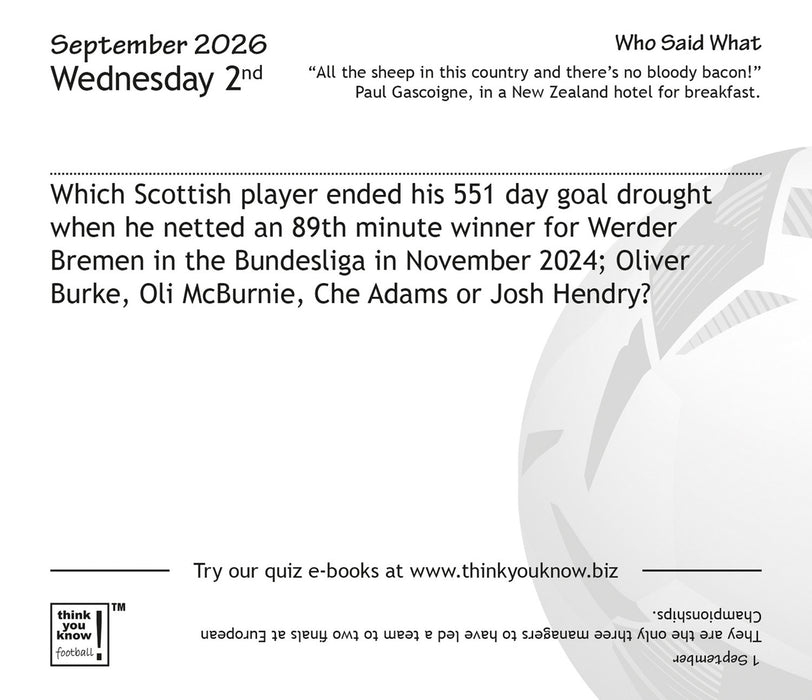 Think You Know Football 2026 Page-A-Day Calendar