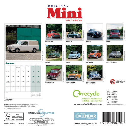 Mini Original 2026 Mini Wall Calendar